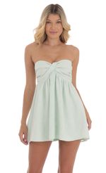 Sequin Babydoll Dress in Gold