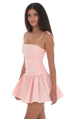 Ruched Fit and Flare Dress in Red